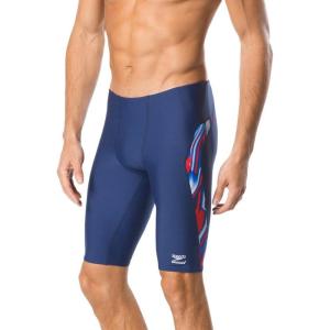 imageSpeedo Mens Swimsuit Jammer Endurance Liquid VelocityDiscontinuedNavyOrange