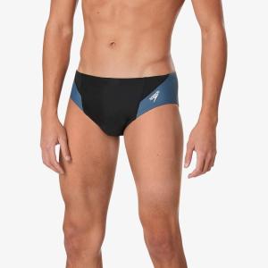 imageSpeedo Womens Swimsuit Brief Powerflex Eco Revolve Splice Team ColorsBlackGrey