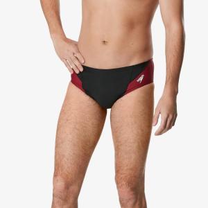 imageSpeedo Womens Swimsuit Brief Powerflex Eco Revolve Splice Team ColorsBlackMaroon