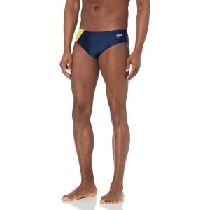 imageSpeedo Womens Swimsuit Brief Powerflex Eco Revolve Splice Team ColorsNavyGold