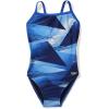imageSpeedo Womens Swimsuit One Piece Prolt Flyback Printed Adult Team ColorsLane Game Blue