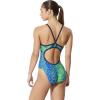 imageSpeedo Womens Swimsuit One Piece Prolt Flyback Printed Adult Team ColorsModern BlueGreen