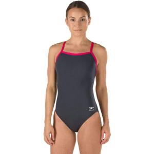 imageSpeedo Womens Swimsuit One Piece Prolt Flyback Solid Adult Team ColorsCharcoalPink