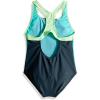 imageSpeedo Girls Swimsuit One Piece Closed RacerbackMesh Asphalt