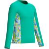 imageSpeedo Girls Uv Swim Shirt Long Sleeve RashguardMarine Green Mod Petals