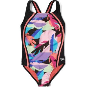 imageSpeedo Girls Printed Sport SpliceBlock Tropics Anthracite Splice