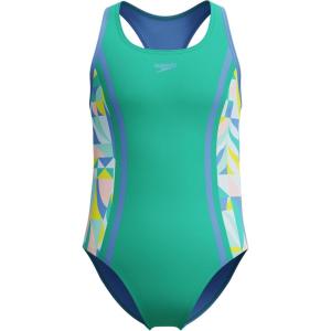 imageSpeedo Girls Printed Sport SpliceMod Petals Marine Green