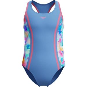 imageSpeedo Girls Printed Sport SplicePeriwinkle Blue Watercolor Garden
