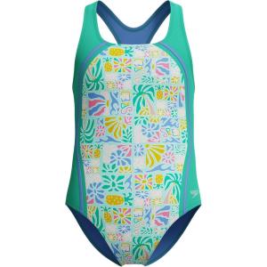 imageSpeedo Girls Printed Sport SpliceSummer Stamp Marine Green