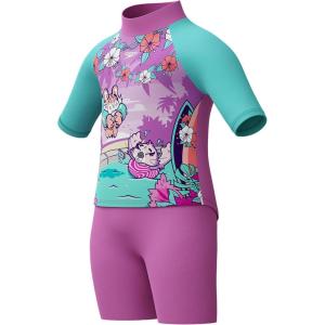 imageSpeedo Girls Swimsuit Infant to Big Kid UPF 50 Learn to Swim34 Set Neon Violet