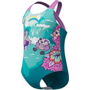 imageSpeedo Girls Swimsuit Infant to Big Kid UPF 50 Learn to SwimCrossback 1pc Neon Violet