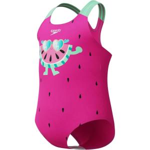 imageSpeedo Girls Swimsuit Infant to Big Kid UPF 50 Learn to SwimDigital 1pc Neon Bubble Gum