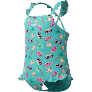imageSpeedo Girls Swimsuit Infant to Big Kid UPF 50 Learn to SwimFrill 1pc Arctic Glass