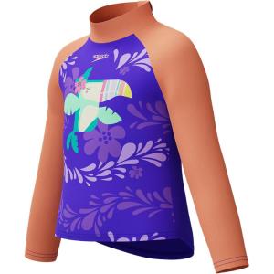 imageSpeedo Girls Swimsuit Infant to Big Kid UPF 50 Learn to SwimLS Top Indigo Glow