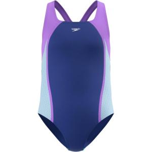 imageSpeedo Girls Swimsuit One Piece Closed RacerbackMesh Blue Harmony