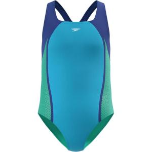 imageSpeedo Girls Swimsuit One Piece Closed RacerbackMesh Cyan