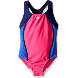 imageSpeedo Girls Swimsuit One Piece Closed RacerbackMesh Electric Pink