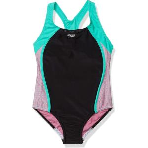 imageSpeedo Girls Swimsuit One Piece Closed RacerbackMesh Fuchsia Pink
