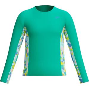 imageSpeedo Girls Uv Swim Shirt Long Sleeve RashguardMarine Green Mod Petals