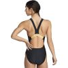 imageSpeedo Womens Swimsuit One Piece Creora Highclo Quantum Splice High Cut SolidFusion BlackGold