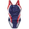 imageSpeedo Womens Swimsuit One Piece Creora Highclo Quantum Splice High Cut SolidFusion RedWhiteBlue