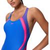imageSpeedo Womens Swimsuit One Piece Creora Highclo Quantum Splice High Cut SolidRib Deep SapphireMargarita Pink