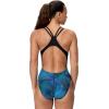 imageSpeedo Womens Swimsuit One Piece Creora Highclo Quantum Splice High Cut SolidTideway Wave Anthracite