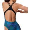 imageSpeedo Womens Swimsuit One Piece Creora Highclo Quantum Splice High Cut SolidTideway Wave Anthracite