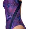 imageSpeedo Womens Swimsuit One Piece Creora Highclo Quantum Splice High Cut SolidTideway Wave Peacoat