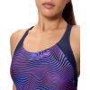 imageSpeedo Womens Swimsuit One Piece Creora Highclo Quantum Splice High Cut SolidTideway Wave Peacoat