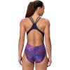 imageSpeedo Womens Swimsuit One Piece Creora Highclo Quantum Splice High Cut SolidTideway Wave Peacoat
