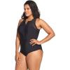 imageSpeedo Womens Swimsuit One Piece Zip Up Mesh Plus Size