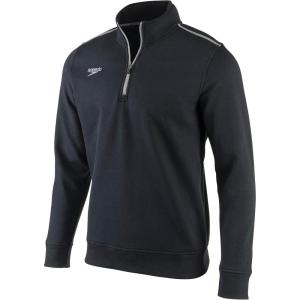 imageSpeedo Unisex Adult Sweatshirt Quarter Zip Pull Over Team Warm UpSpeedo Black