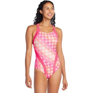 imageSpeedo Womens Swimsuit One Piece Creora Highclo Quantum Splice High Cut SolidFandango Pink