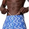 imageSpeedo Mens Swimsuit Square Leg Eco Flex BeachstarSonar Stripe Deep Sapphire
