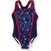 imageSpeedo Girls Swimsuit One Piece Infinity Splice Thick Strap  Manufacturer DiscontinuedRedWhiteBlue Stars