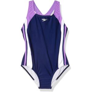 imageSpeedo Girls Swimsuit One Piece Infinity Splice Thick Strap  Manufacturer DiscontinuedSweet Taro