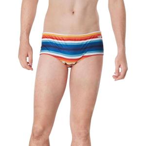 imageSpeedo Mens Swimsuit Euro Brief Endurance PrintedEven Flow Stripe