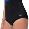 imageSpeedo Womens Swimsuit One Piece Sweetheart Moderate CutBanded AnthraciteMayan Blue