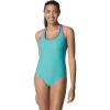 imageSpeedo Womens Swimsuit One Piece Contrast Binding High CutPorcelain
