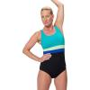 imageSpeedo Womens Swimsuit One Piece Sweetheart Moderate CutBanded AnthraciteMayan Blue