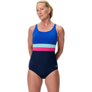 imageSpeedo Womens Swimsuit One Piece Sweetheart Moderate CutBanded PeacoatDeep Sapphire