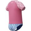 imageSpeedo Girls Uv Swim Shirt Short Sleeve Rashguard SetWavy Stripe Pink LemonadePeriwinkle Blue