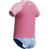 imageSpeedo Girls Uv Swim Shirt Short Sleeve Rashguard SetWavy Stripe Pink LemonadePeriwinkle Blue