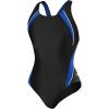 imageSpeedo Big Girls Taper Splice Pulse Back SwimsuitBlackSapphire