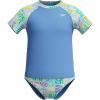 imageSpeedo Girls Uv Swim Shirt Short Sleeve Rashguard SetSummer Stamp Periwinkle Blue