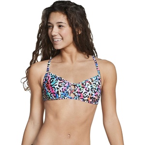 image:imageSpeedo Womens Swimsuit Top Bikini Endurance Lite Tie Back PrintRainbow Brights