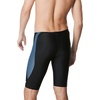 image:imageSpeedo Mens Swimsuit Jammer Powerflex Eco Revolve Splice Team ColorsBlackGrey