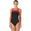 image:imageSpeedo Womens Bolt Splice Drill Back Powerplus One Piece SwimsuitBlackTrue Red