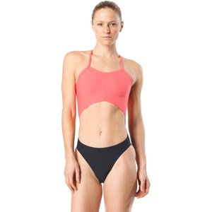 image:imageSpeedo Womens Swimsuit One Piece Endurance Lite Hero Back Turnz Solid  Manufacturer DiscontinuedDeep Coral